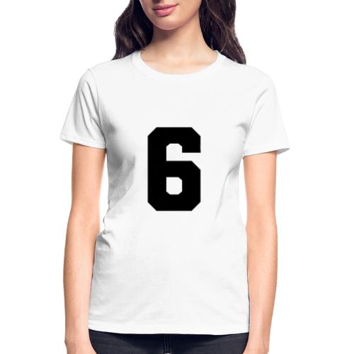 Varsity Number 6 Sports Font - Gildan Ultra Cotton Ladies T-Shirt