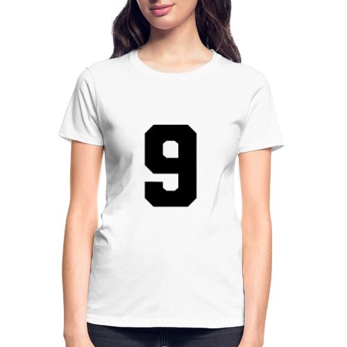 Varsity Number 9 Athletic Font - Gildan Ultra Cotton Ladies T-Shirt