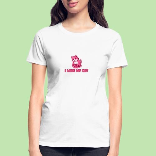I love my cat - Gildan Ultra Cotton Ladies T-Shirt