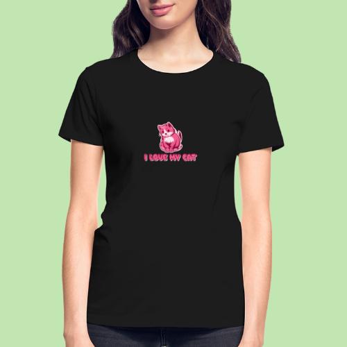 I love my cat - Gildan Ultra Cotton Ladies T-Shirt