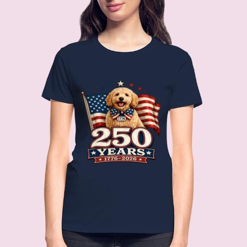 America 250 Dog Mom Goldendoodle - Gildan Ultra Cotton Ladies T-Shirt