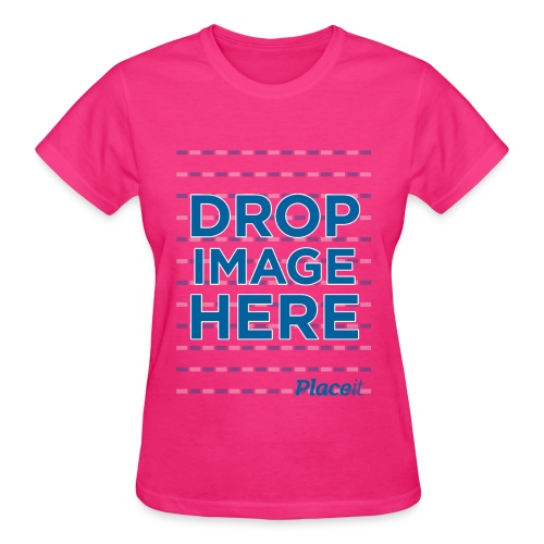 DROP IMAGE HERE - Placeit Design - Gildan Ultra Cotton Ladies T-Shirt