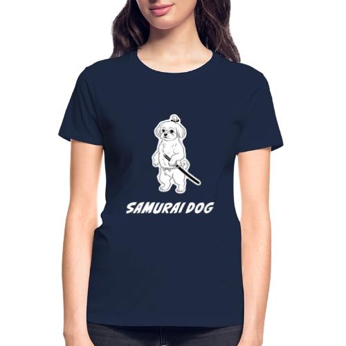 Samurai Maltese Katana Warrior Dog Tee - Gildan Ultra Cotton Ladies T-Shirt