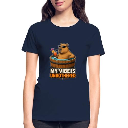 Unbothered Beaver in Wooden Tub - Gildan Ultra Cotton Ladies T-Shirt