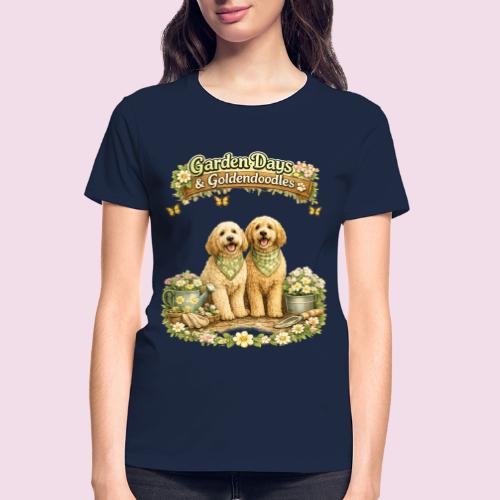 Garden Days & Goldendoodles Cozy Dog Lovers Design - Gildan Ultra Cotton Ladies T-Shirt