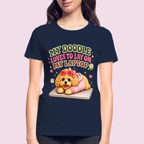 My Laptop Belongs to My Doodle - Gildan Ultra Cotton Ladies T-Shirt