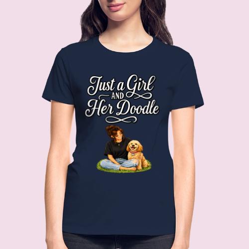 Just a Girl and Her Doodle | Dog Mom Design - Gildan Ultra Cotton Ladies T-Shirt