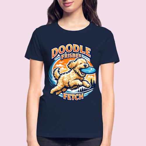 Doodle Frisbee Fetch | Goldendoodle Dog Lover - Gildan Ultra Cotton Ladies T-Shirt