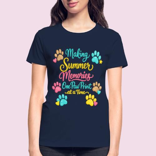 Making Summer Memories Faux Embroidery - Gildan Ultra Cotton Ladies T-Shirt