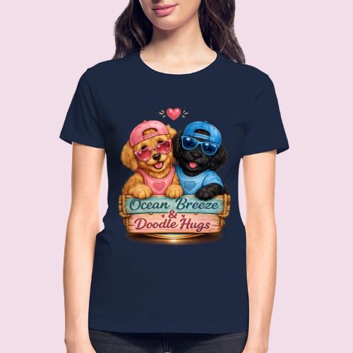 Ocean Breeze & Doodle Hugs - Gildan Ultra Cotton Ladies T-Shirt