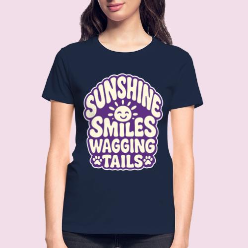 Sunshine Smiles Wagging Tails - Gildan Ultra Cotton Ladies T-Shirt