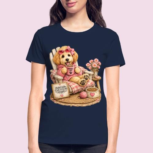 Just Enjoying Life Doodle Dog - Gildan Ultra Cotton Ladies T-Shirt