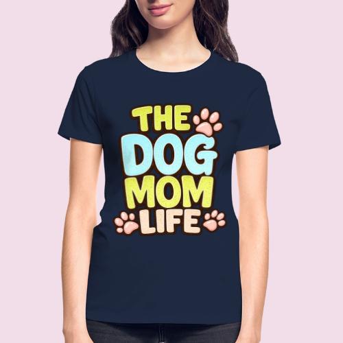 The Dog Mom Life Retro Vintage Dog Lover - Gildan Ultra Cotton Ladies T-Shirt