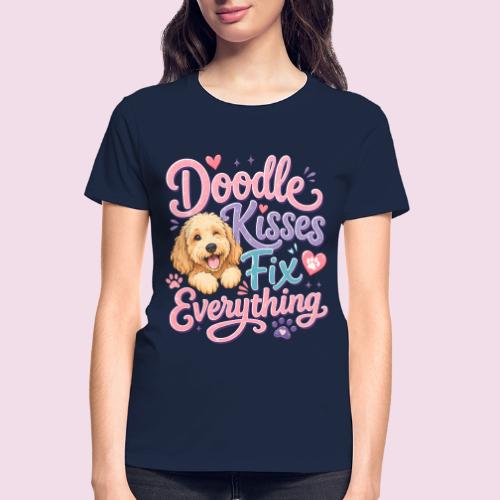 Doodle Kisses Fix Everything Dog Lover Gift - Gildan Ultra Cotton Ladies T-Shirt