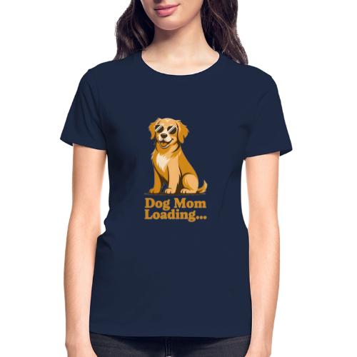 Dog Mom Loading Golden Retriever Sunglasses - Gildan Ultra Cotton Ladies T-Shirt