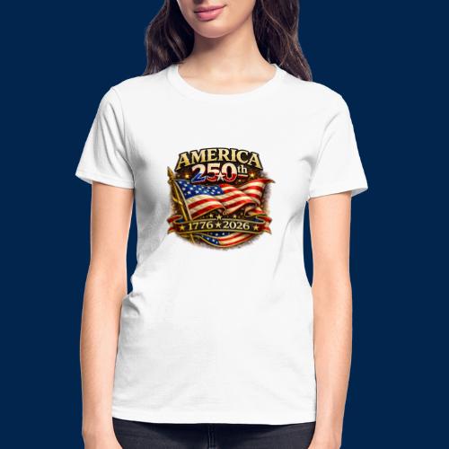 American Flag 250th Anniversary Design | USA - Gildan Ultra Cotton Ladies T-Shirt