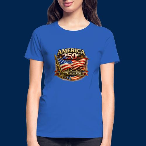 American Flag 250th Anniversary Design | USA - Gildan Ultra Cotton Ladies T-Shirt