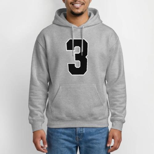 Varsity Number 3 Athletic Font - Gildan Heavy Blend Adult Hoodie