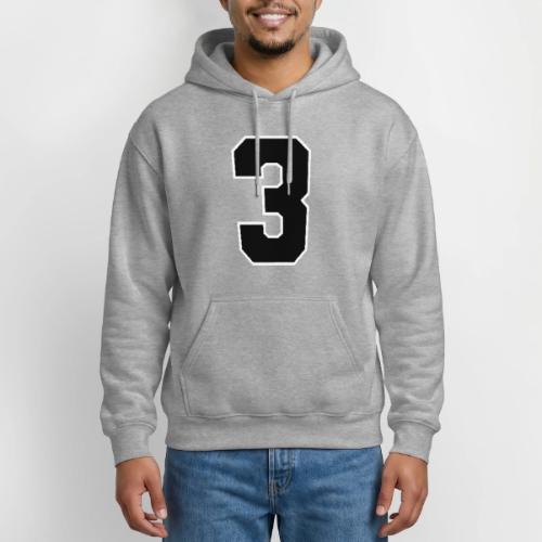 Varsity Number 3 Athletic Font - Heavyweight Unisex Hoodie by Gildan
