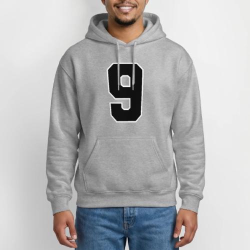 Varsity Number 9 Athletic Font - Gildan Heavy Blend Adult Hoodie