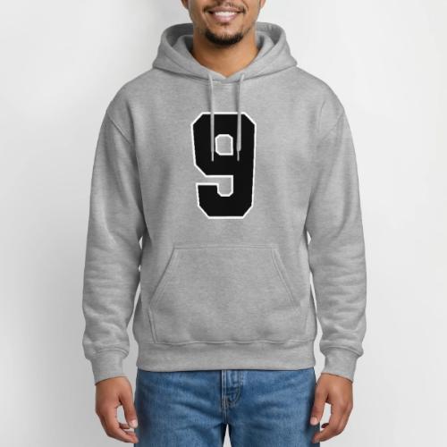 Varsity Number 9 Athletic Font - Heavyweight Unisex Hoodie by Gildan