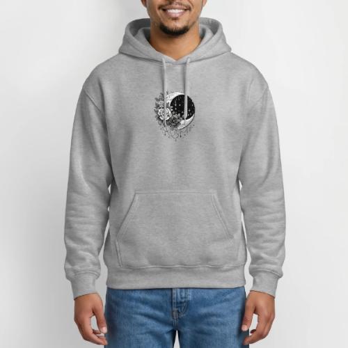 Crescent Moon Floral - Gildan Heavy Blend Adult Hoodie