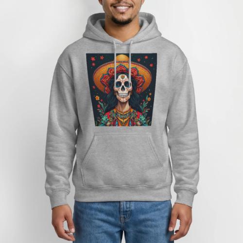 Charra Skull Art | Traditional Mexican Design - Gildan Heavy Blend Adult Hoodie