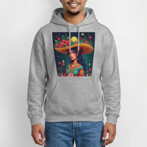 Mexican Design, Regional Mexican Charro Woman - Gildan Heavy Blend Adult Hoodie