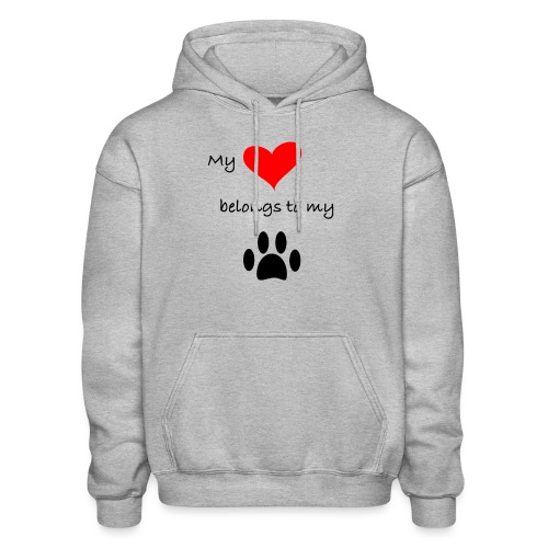 Dog Lovers shirt - My Heart Belongs to my Dog - Gildan Heavy Blend Adult Hoodie
