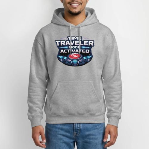 Time Traveler Mode – Futuristic Neon Sci-Fi Tee - Gildan Heavy Blend Adult Hoodie