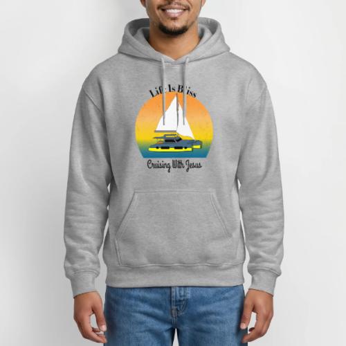 Life Is Bliss –Cruising With Jesus Sailboat Sunset - Gildan Heavy Blend Adult Hoodie