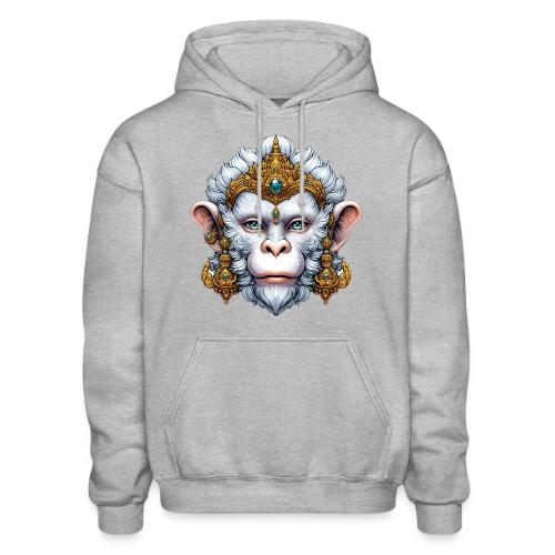 Thai Hanuman Monkey Deity Mask - Heavyweight Unisex Hoodie by Gildan