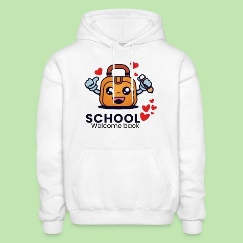 first day of school outfit- school Welcome back - Heavyweight Unisex Hoodie by Gildan