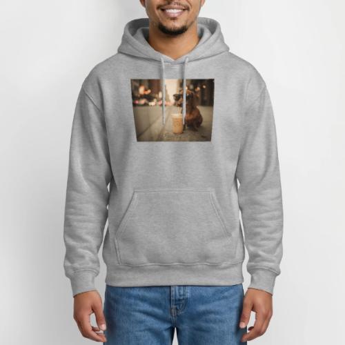 Funny Dachshund Iced Coffee Lover Tee - Gildan Heavy Blend Adult Hoodie