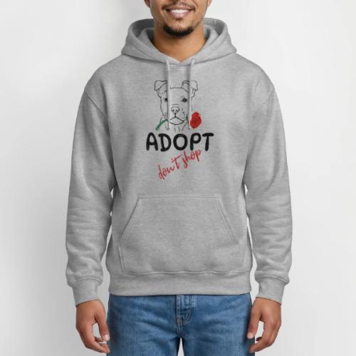 Retro Adopt Dont Shop Cute Puppy Rose Tee - Gildan Heavy Blend Adult Hoodie