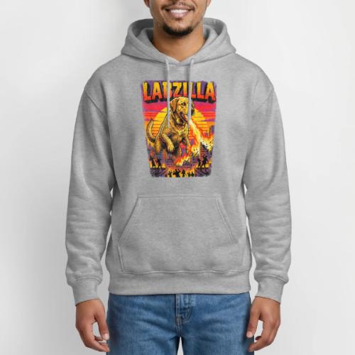 Labzilla Giant Yellow Labrador Monster Tee - Gildan Heavy Blend Adult Hoodie