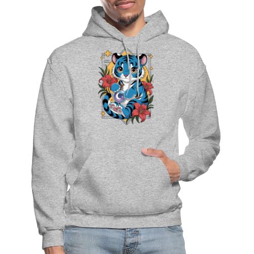 Mystic Blue Tiger Anime Potion Design – Cute tiger - Gildan Heavy Blend Adult Hoodie