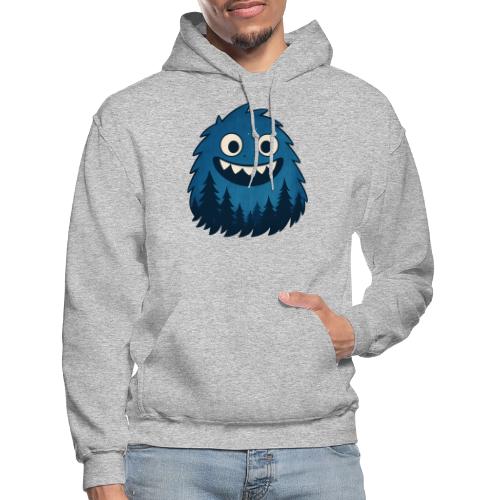 Whimsical Blue Forest Monster – Cute Cartoon Night - Gildan Heavy Blend Adult Hoodie