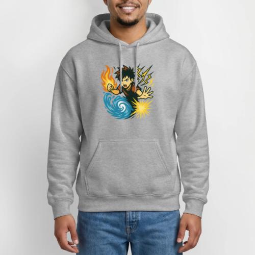 Anime Elemental Warriors | Fire, Water, Lightning - Gildan Heavy Blend Adult Hoodie