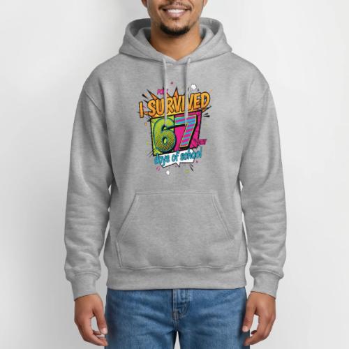 I Survived 67 Days of School T-Shirt – Funny Teach - Gildan Heavy Blend Adult Hoodie