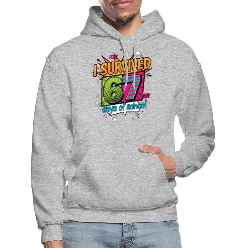 I Survived 67 Days of School T-Shirt – Funny Teach - Gildan Heavy Blend Adult Hoodie
