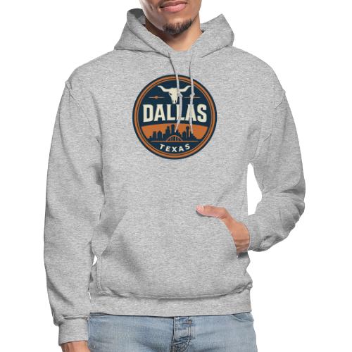 Vintage Dallas Texas Western Skyline Retro Cowboy - Gildan Heavy Blend Adult Hoodie