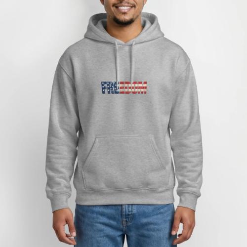 Freedom American Flag Distressed Patriotic Shirt - Gildan Heavy Blend Adult Hoodie