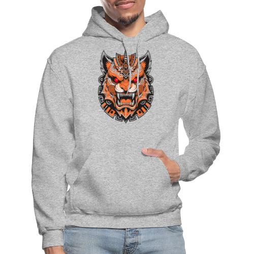 Tribal Demon Wolf Mask - Gildan Heavy Blend Adult Hoodie