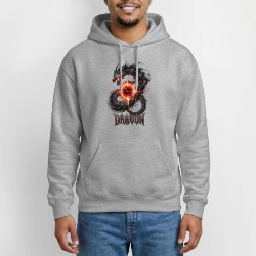 Dravon Fire Dragon Dark Fantasy Graphic T-Shirt - Gildan Heavy Blend Adult Hoodie