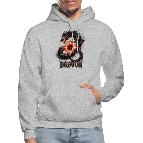 Dravon Fire Dragon Dark Fantasy Graphic T-Shirt - Gildan Heavy Blend Adult Hoodie