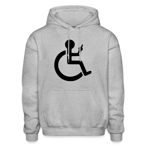 wheelchair user holding up the middle finger * - Gildan Heavy Blend Adult Hoodie