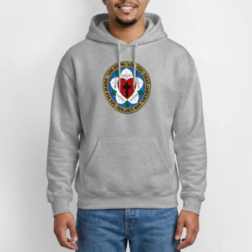 Luther Rose Five Solas Shirt–Christian Reformation - Gildan Heavy Blend Adult Hoodie