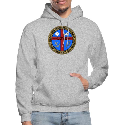 Five Solas Faith Hope Love Shirt–Christian Symbols - Gildan Heavy Blend Adult Hoodie