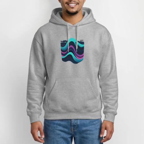 Abstract Wavy Ocean Pattern - Gildan Heavy Blend Adult Hoodie